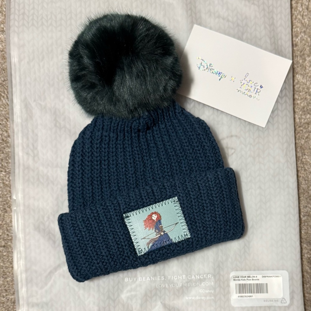 Disney x Love Your Melon Merida Disney Pom Knit Kids Beanie